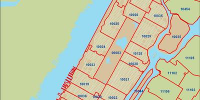 New york zip cod harta Manhattan
