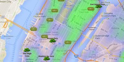 Harta Manhattan parcuri