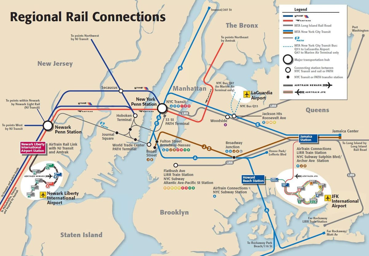 JFK la Manhattan metrou hartă