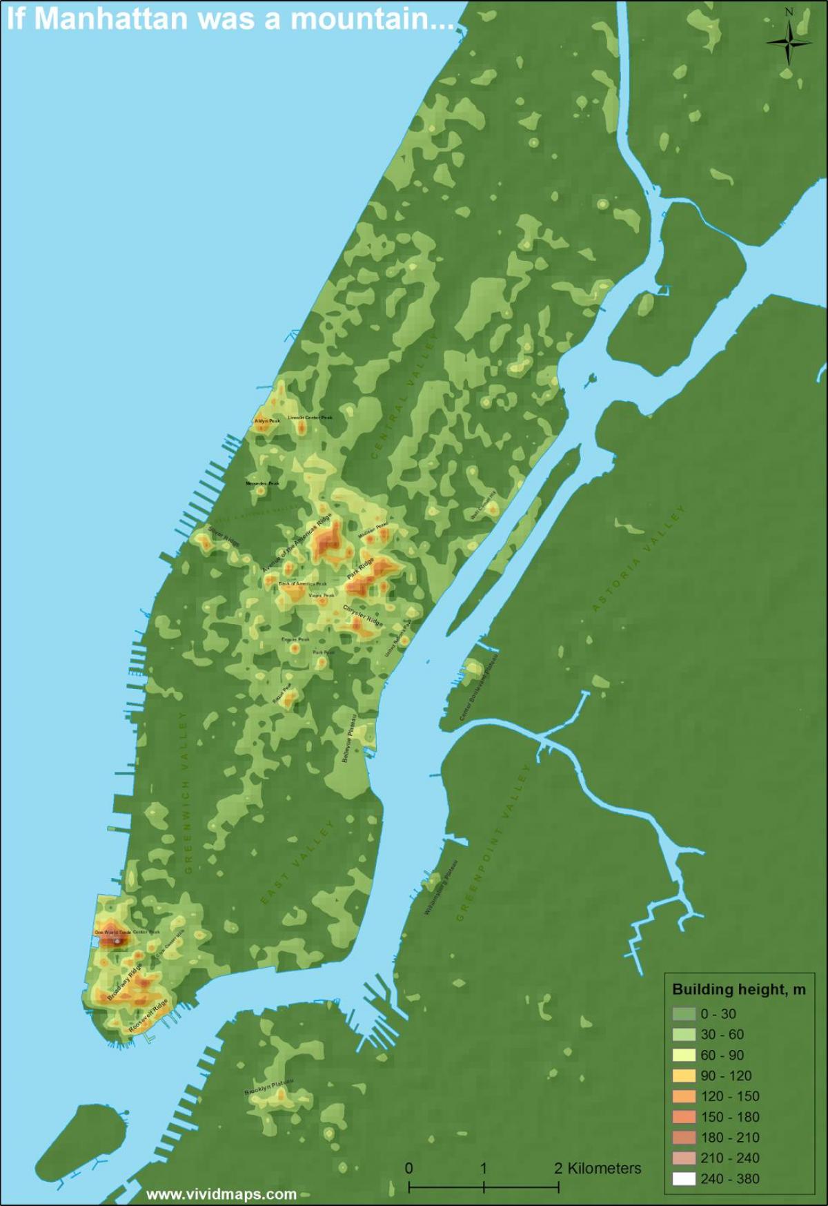altitudine harta din Manhattan