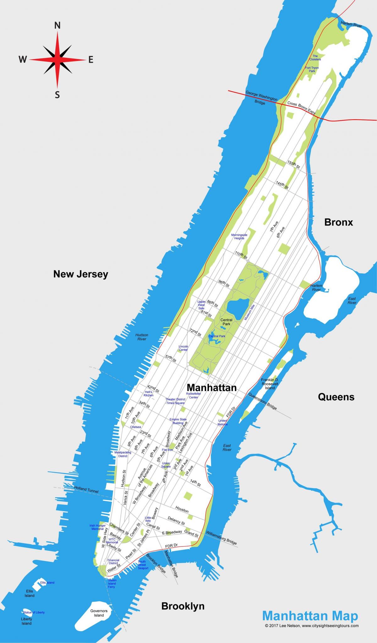 Manhattan harta orașului tipărit