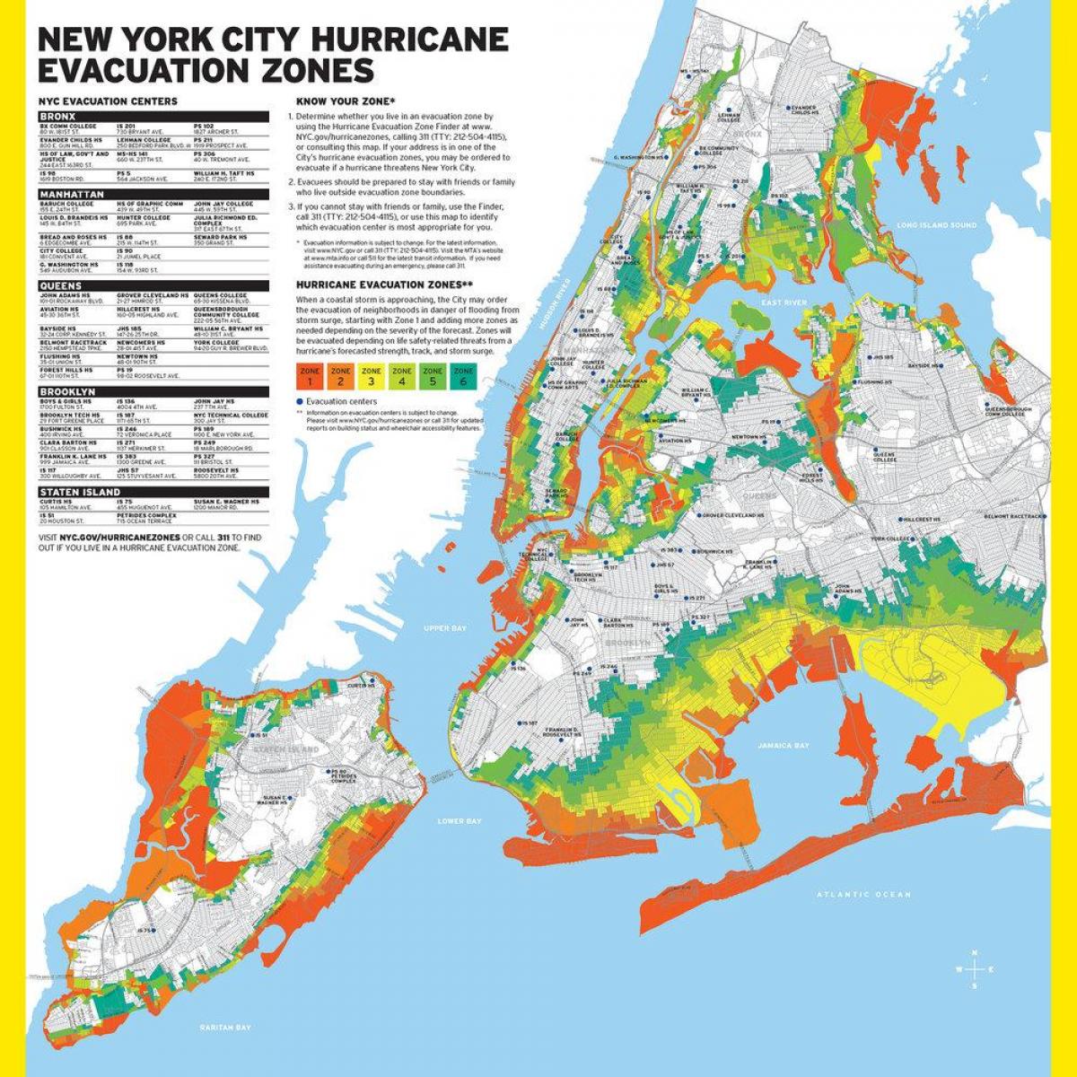 Manhattan zona de inundații hartă