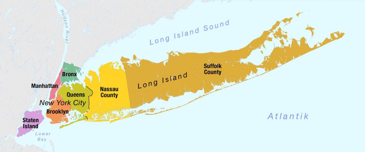 hartă a New York Manhattan și long island