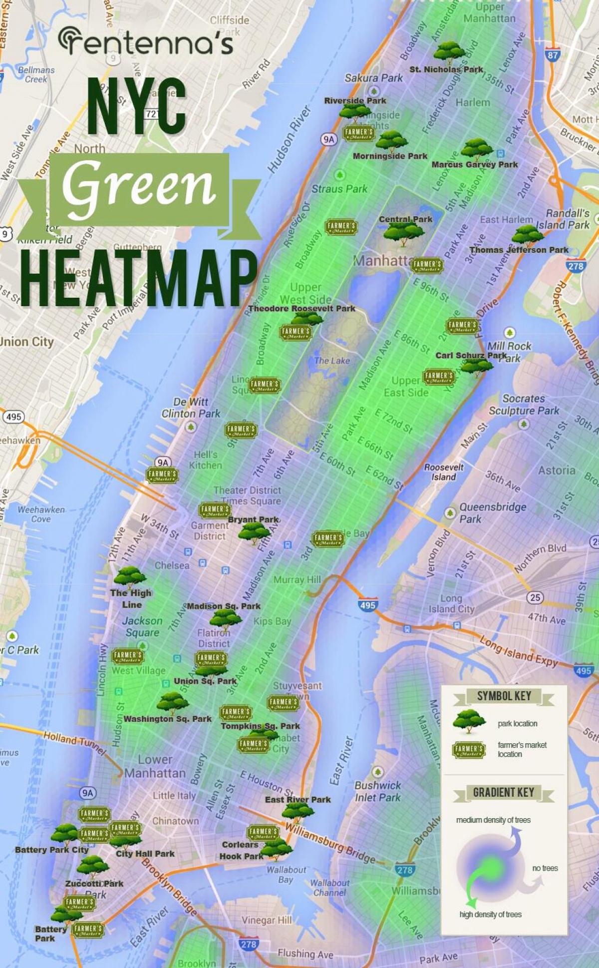 harta Manhattan parcuri