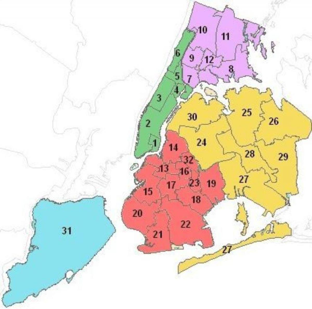 harta Manhattan districte școlare