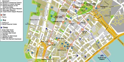 Hartă din centrul orasului Manhattan, ny