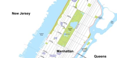 Harta insulei Manhattan din New York