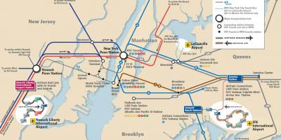 JFK la Manhattan metrou hartă
