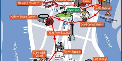 Harta din Manhattan, New York atracții