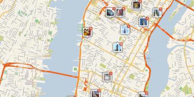 Harta Manhattan arată atractii turistice
