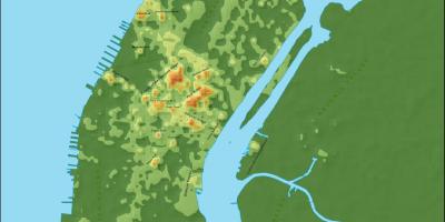 Harta Manhattan topografice