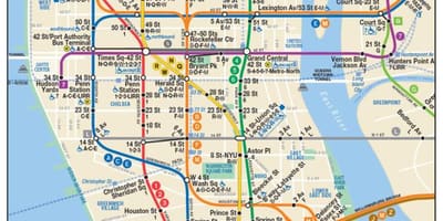 Harta Manhattan metrou