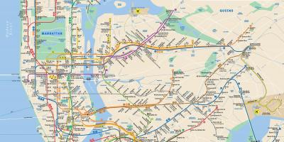 Manhattan street arată hartă, cu stații de metrou