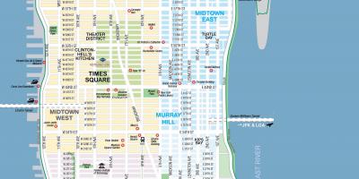 Gratuit de tipărit harta din Manhattan, new york